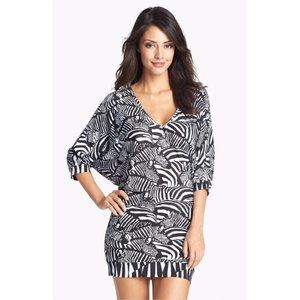 Trina Turk Tanzania Zebra Tunic Swim Beach Dress Cover Up Size S